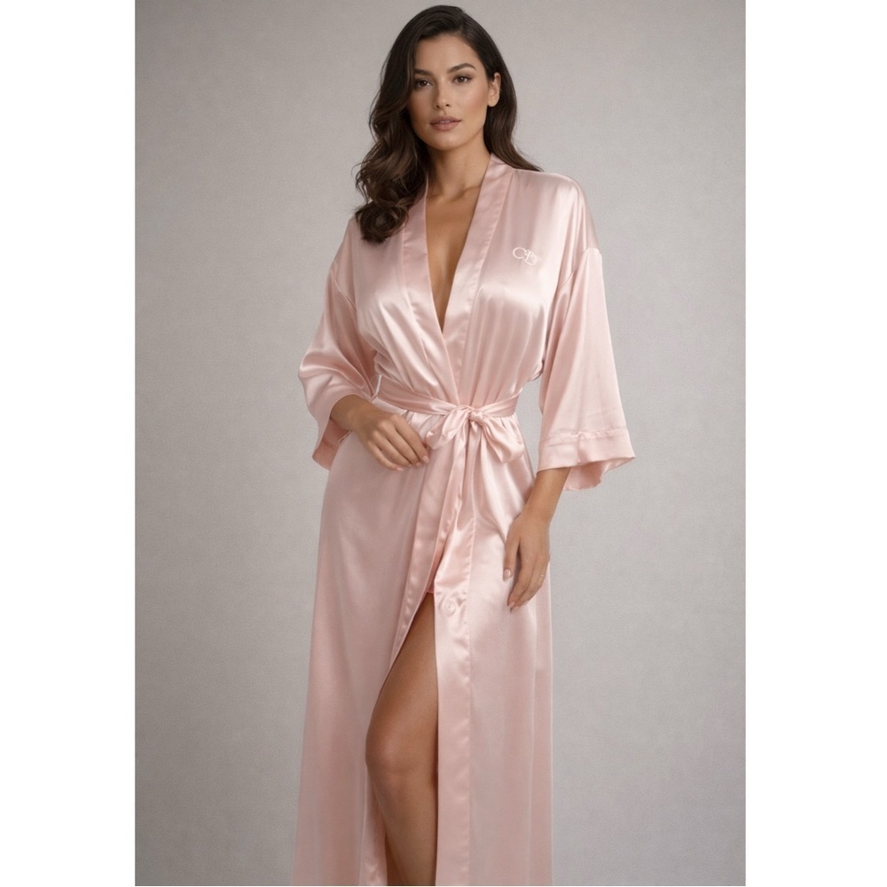 Christian Dior Vintage Pink Silky Long Robe